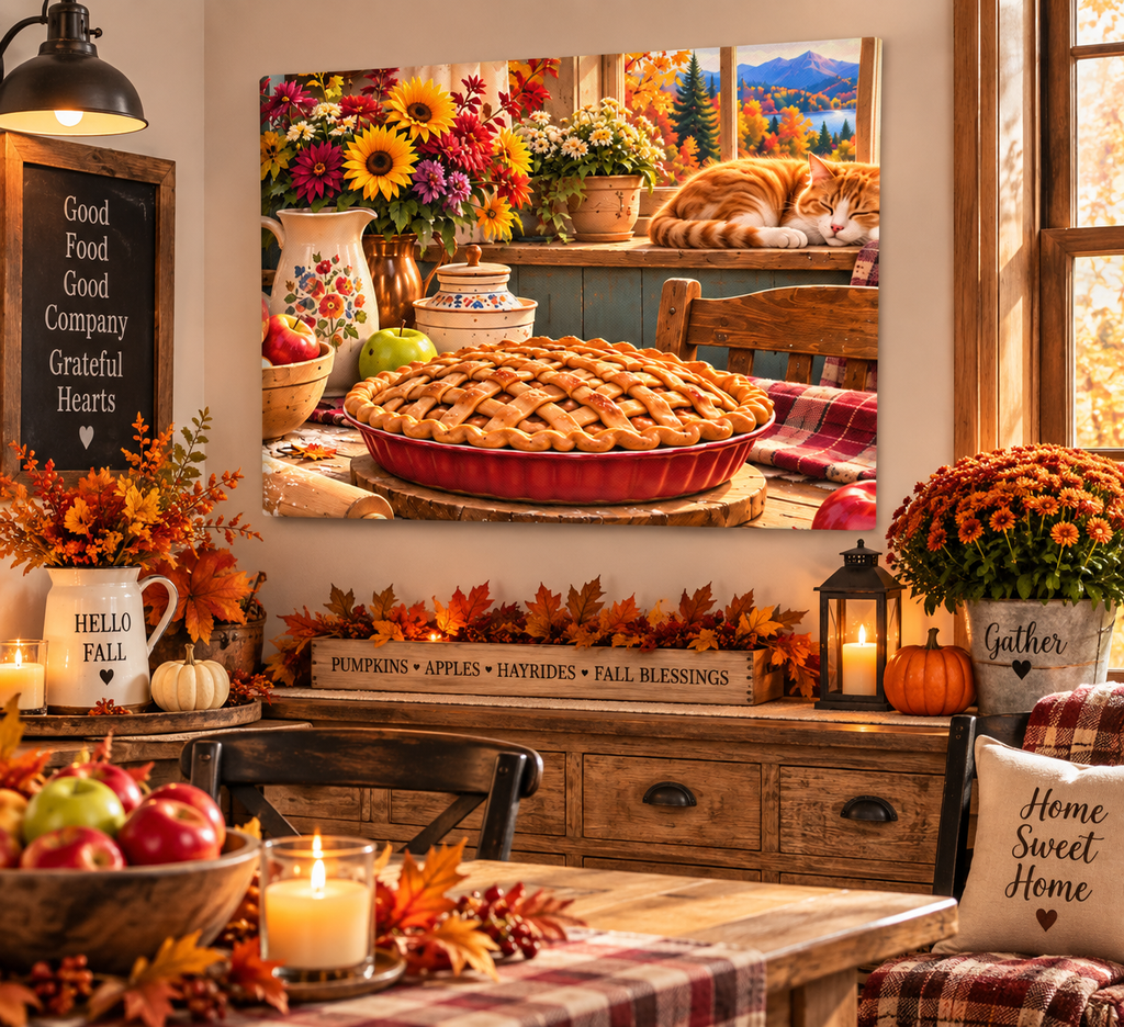Apple Pie Afternoon Canvas Wall Art