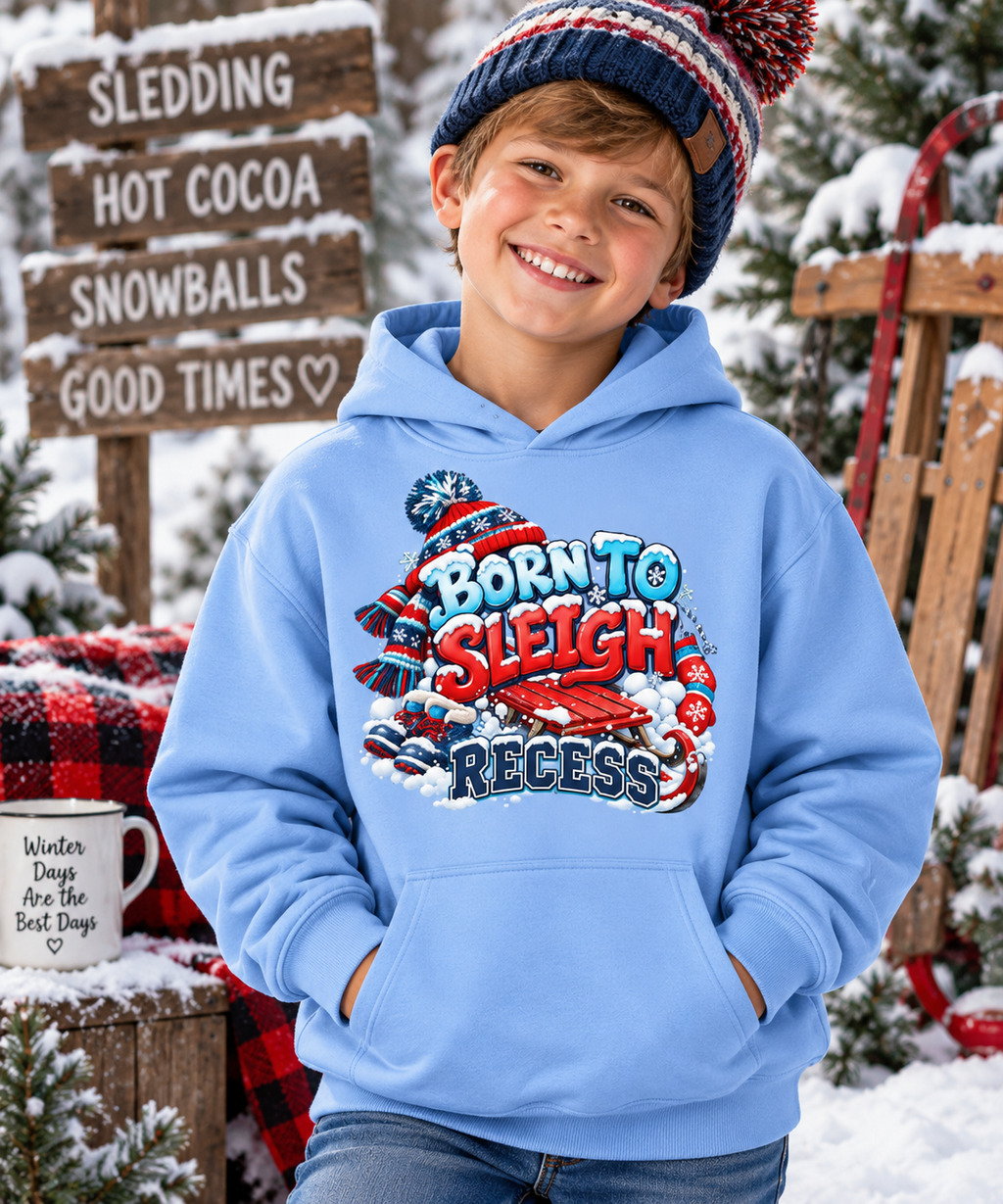 Born to Sleigh Recess Youth Hoodie