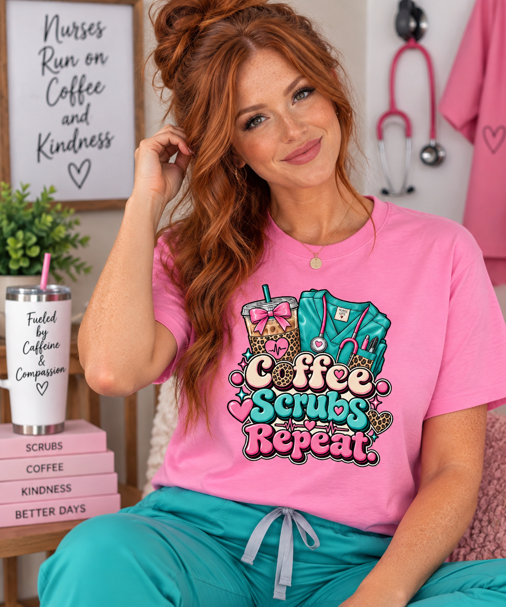 Coffee Scrubs Repeat T-Shirt