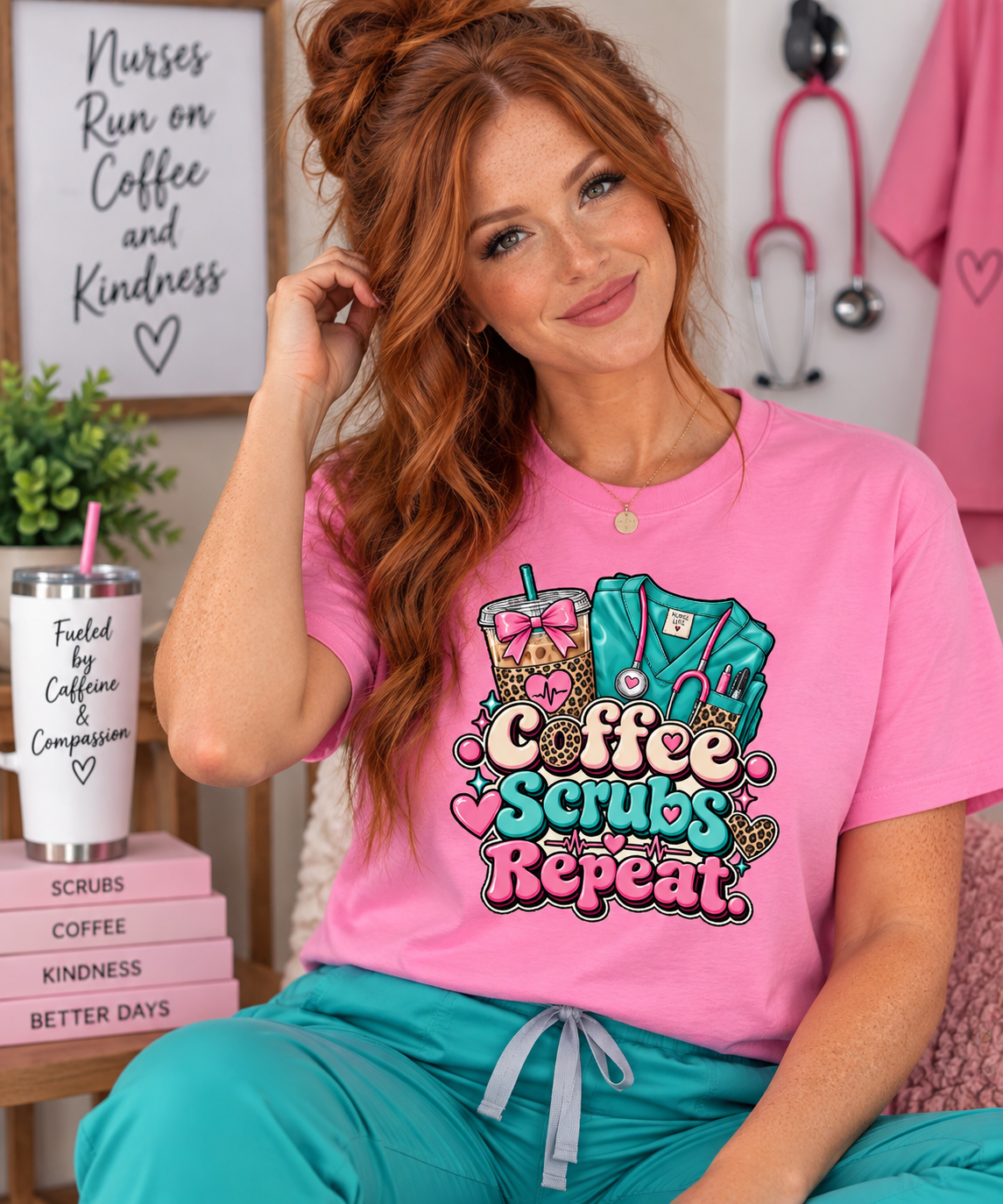 Coffee Scrubs Repeat T-Shirt