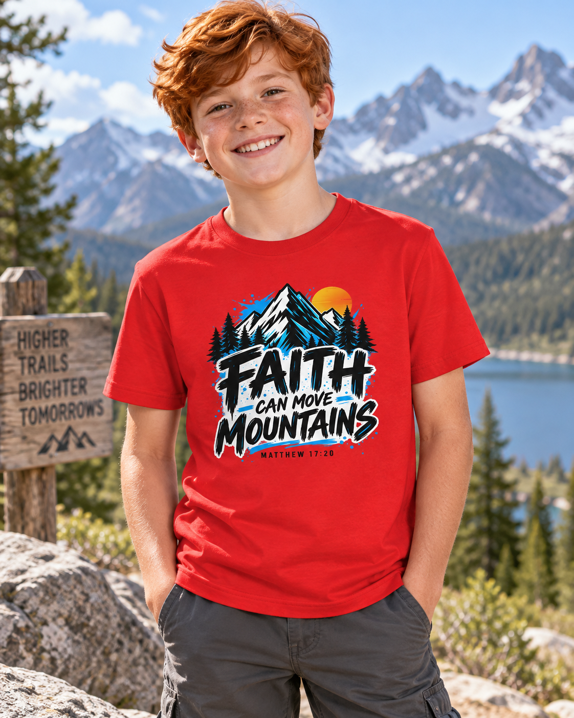 Faith Can Move Mountains Youth T-Shirt