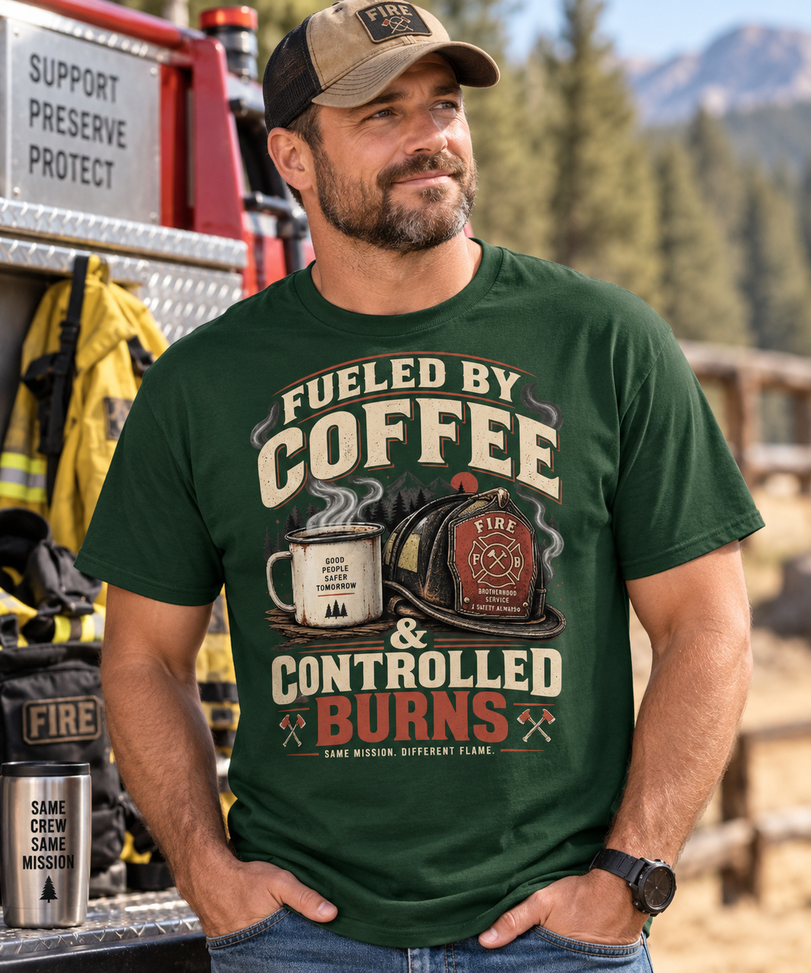 Fueled by Coffee & Controlled Burns T-Shirt