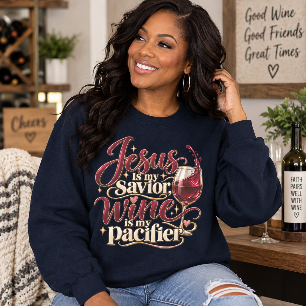 Jesus Is My Savior Wine Is My Pacifier Sweatshirt