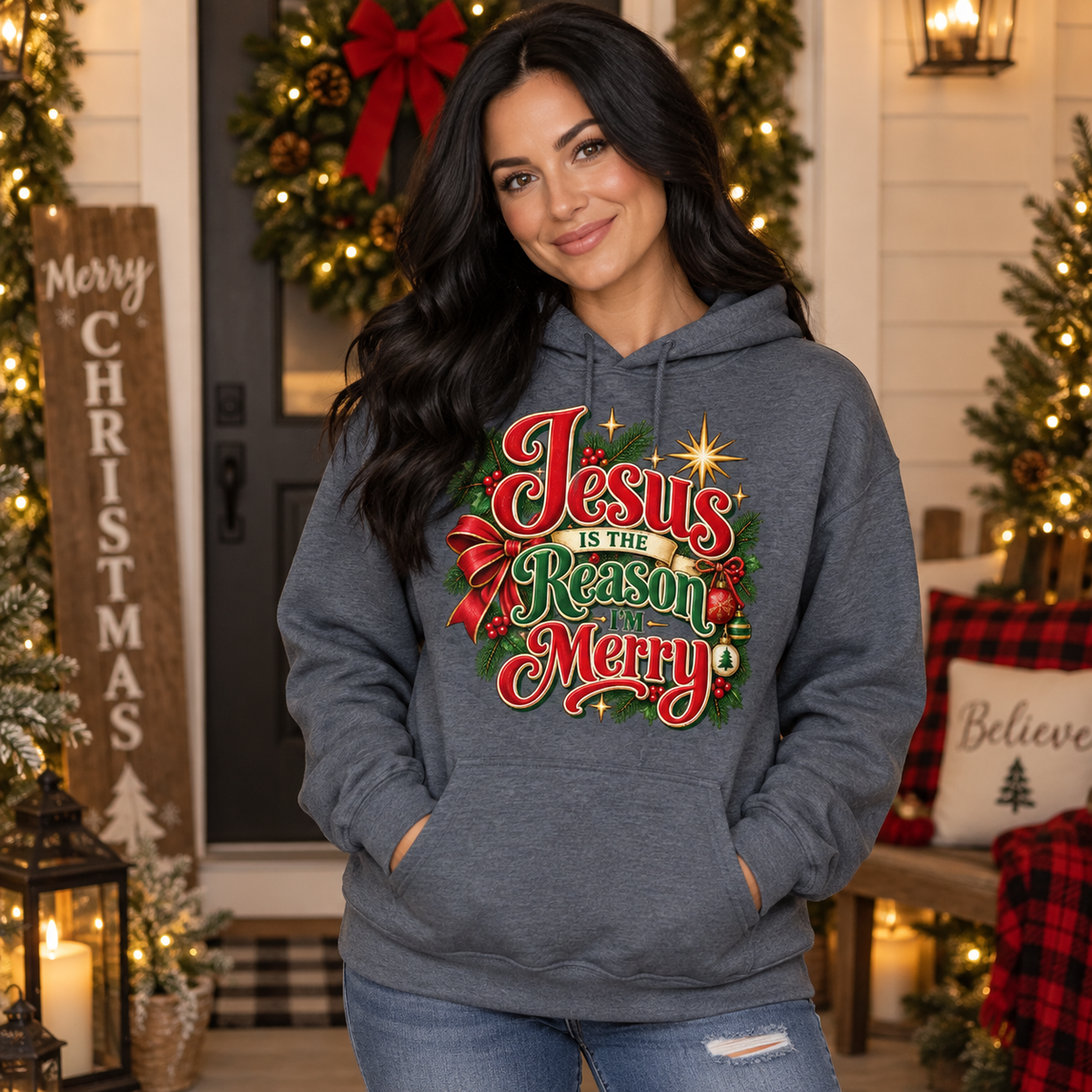 Jesus Is the Reason I’m Merry Hoodie