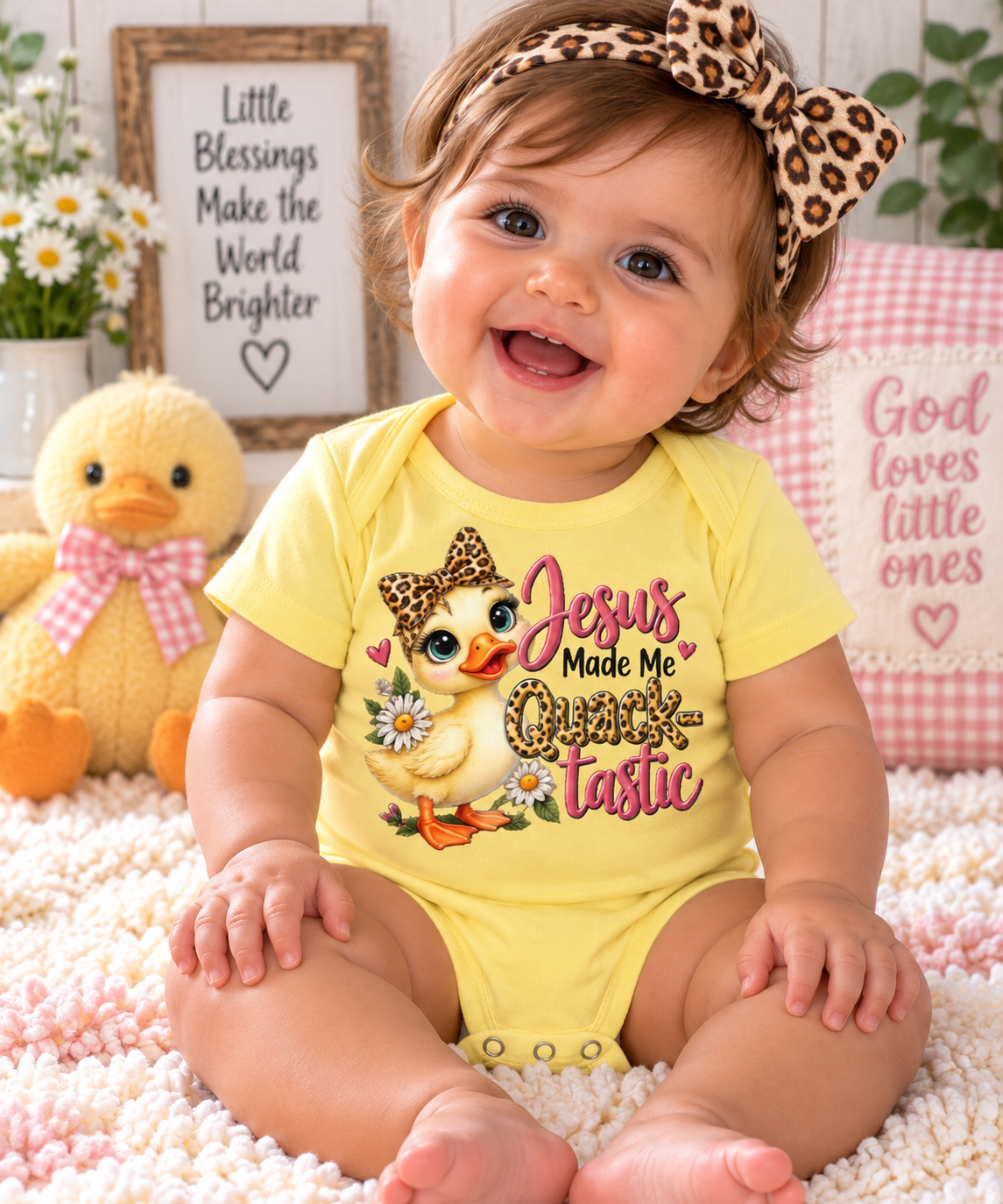 Jesus Made Me Quack-tastic Baby Onesie