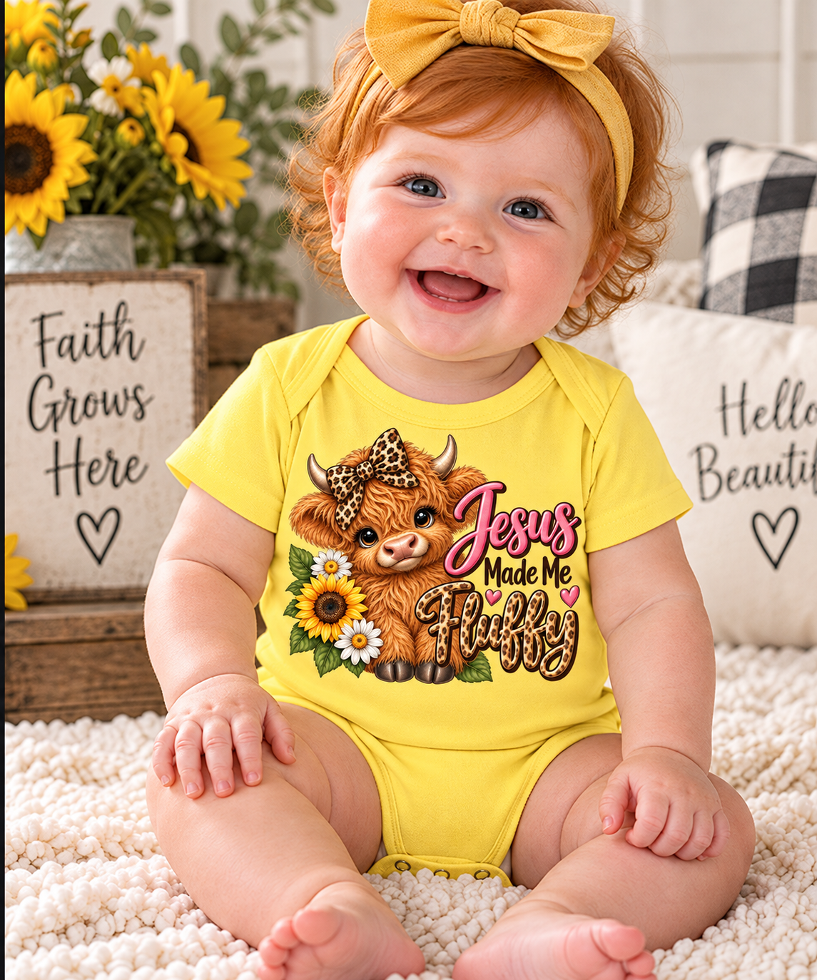 Jesus Made Me Fluffy Baby Onesie