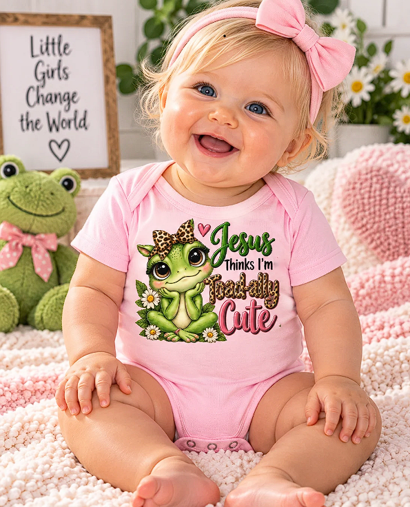 Jesus Thinks I'm Toad-ally Cute Baby Onesie