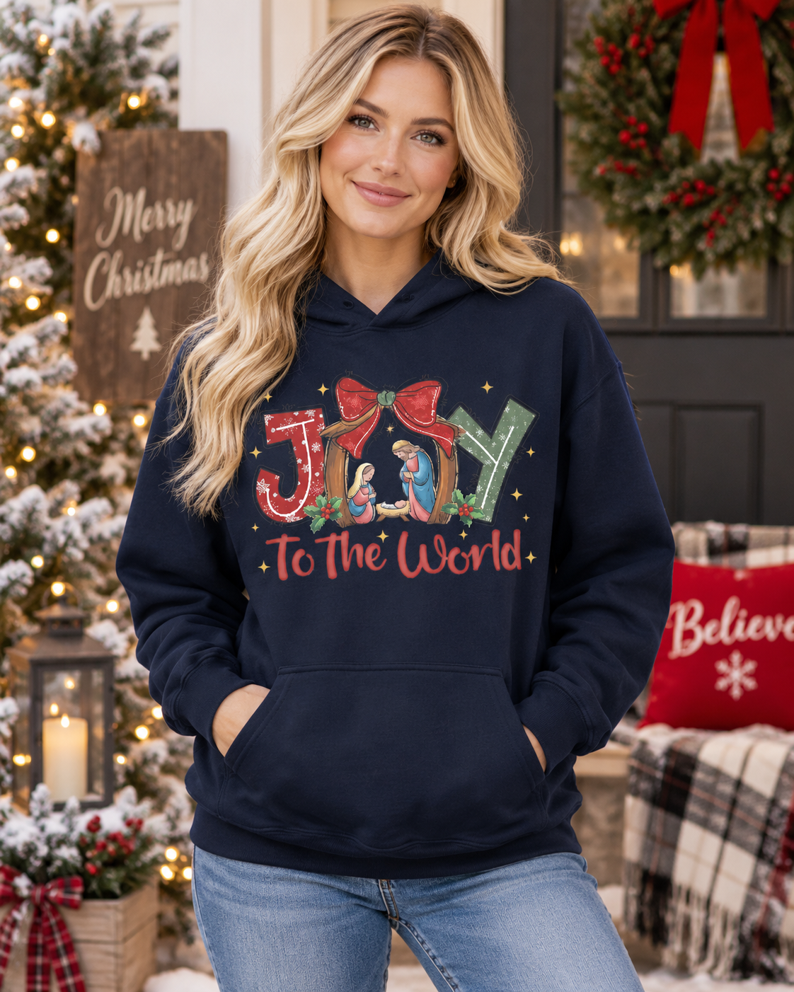 Joy to the World Nativity Hoodie