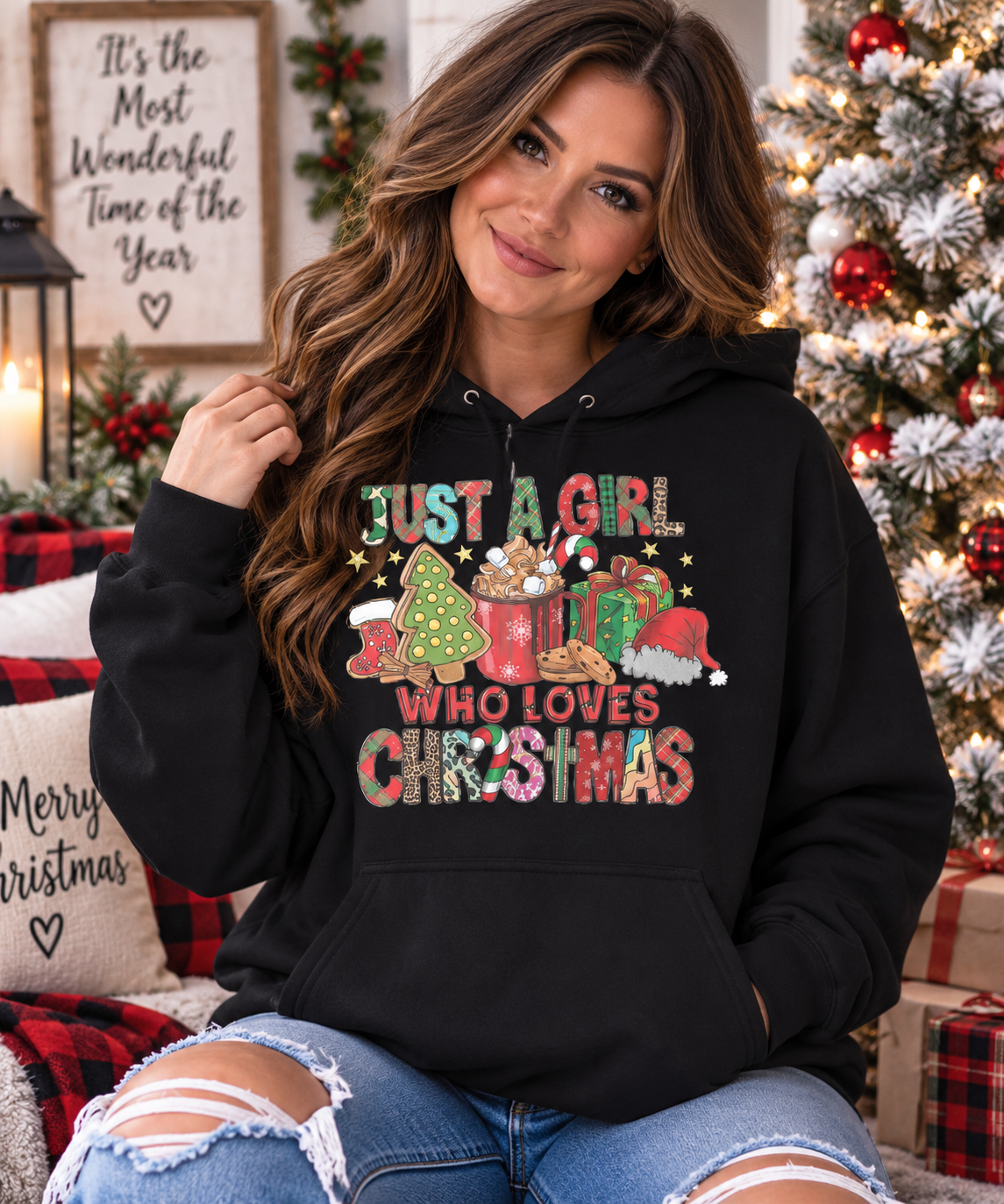 Just a Girl Who Loves Christmas Hoodie
