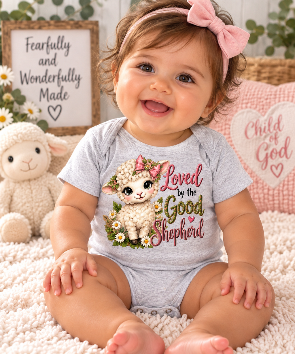 Loved by the Good Shepherd Baby Onesie