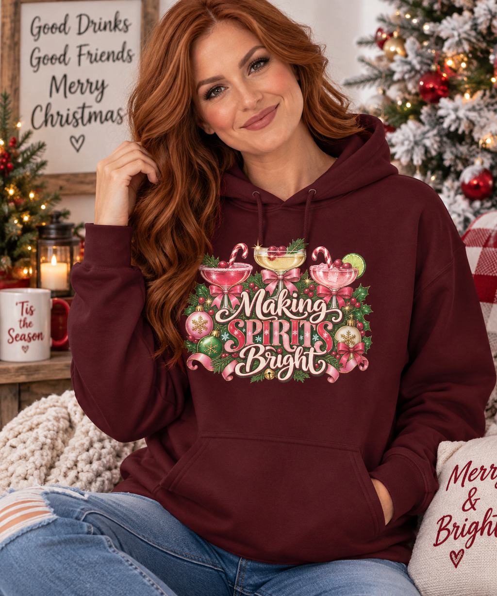 Making Spirits Bright Holiday Hoodie