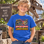 Never Fight a Dinosaur Youth T-Shirt
