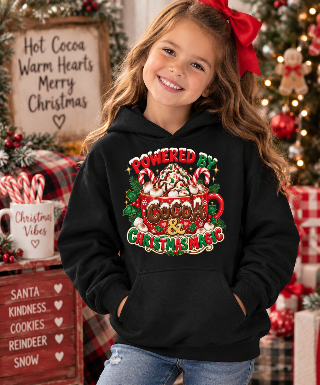 Powered by Cocoa & Christmas Magic Youth Hoodie