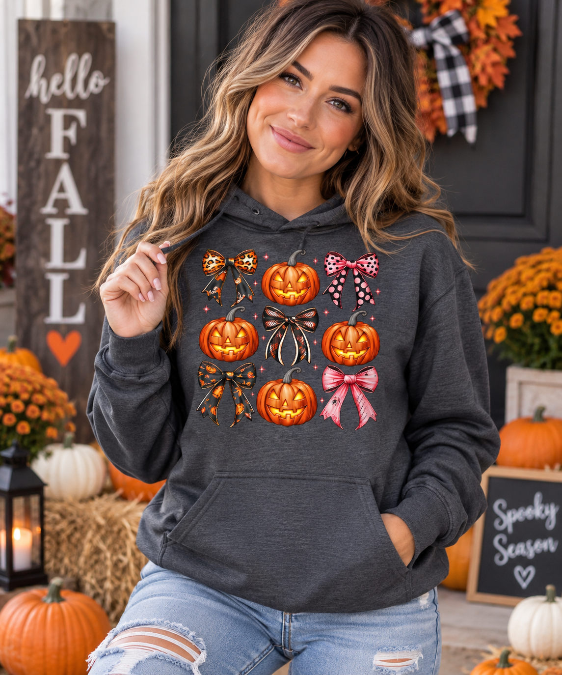 Pumpkin Bows Halloween Hoodie