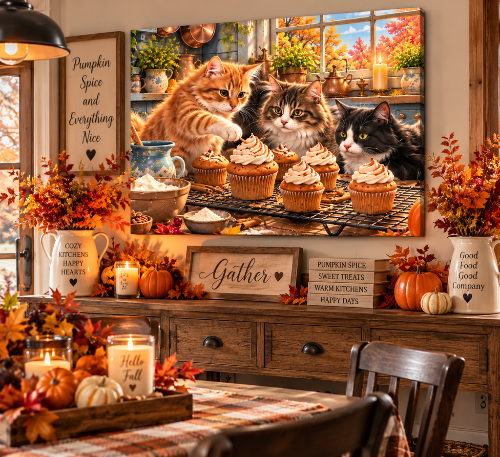 Pumpkin Spice and Paws Wall Art