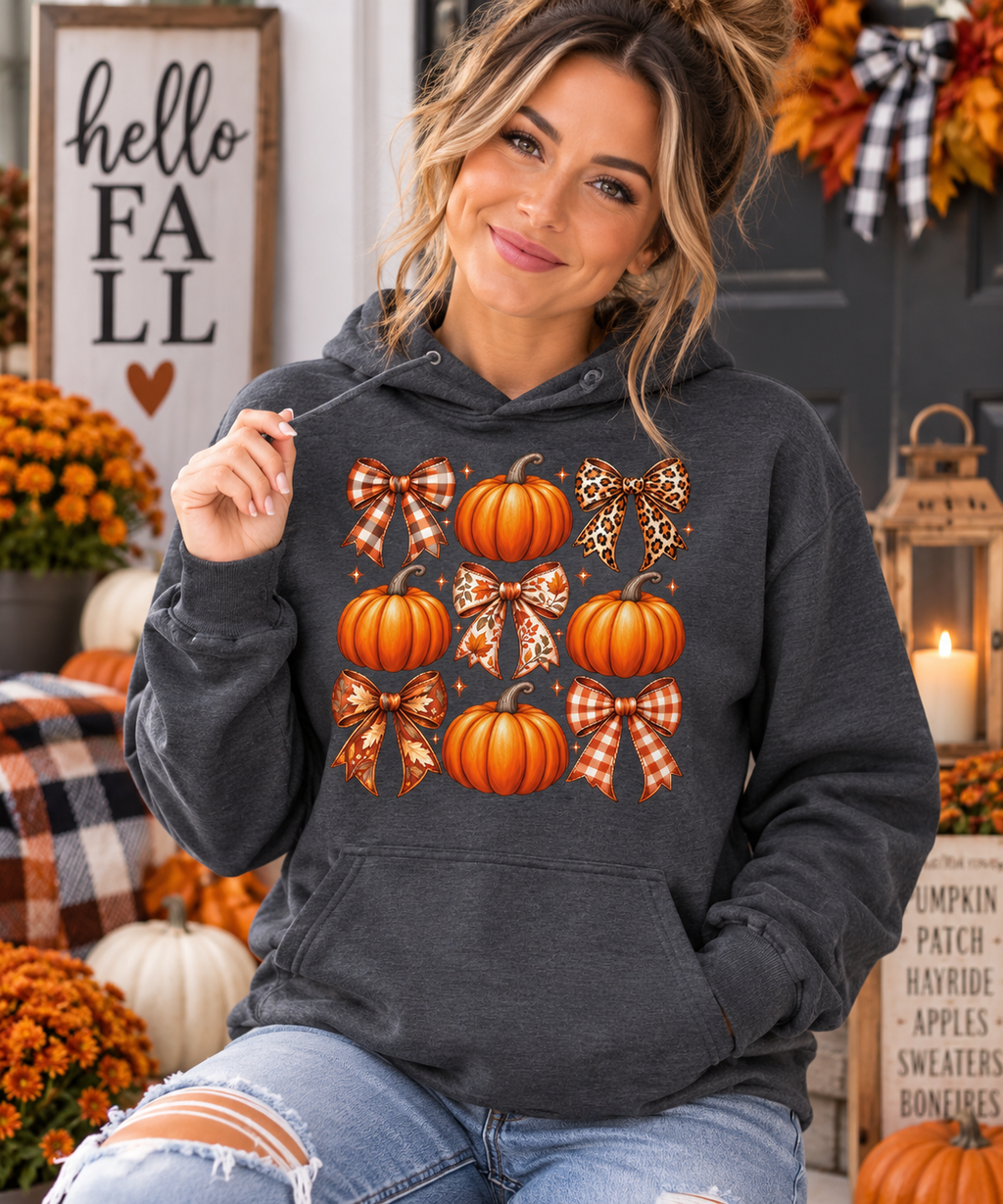 Pumpkins & Bows Fall Hoodie