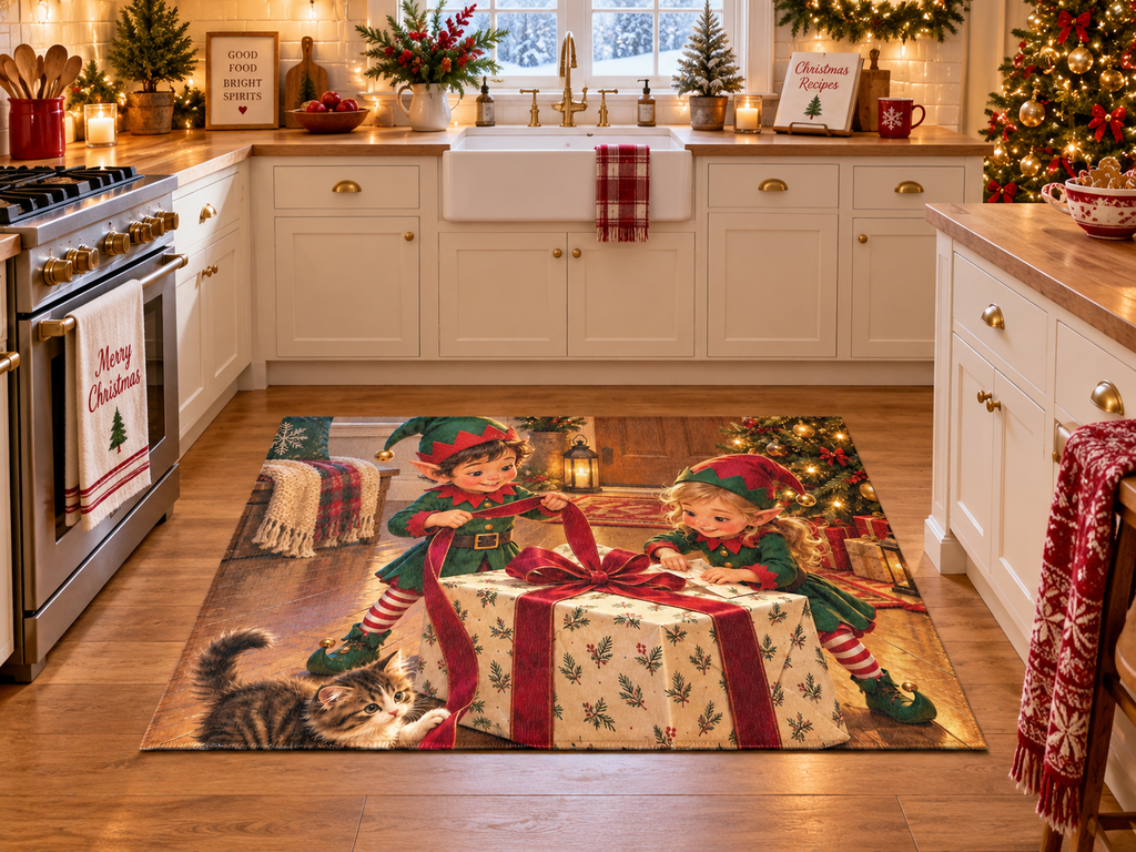 Santa’s Little Helpers Christmas Rug