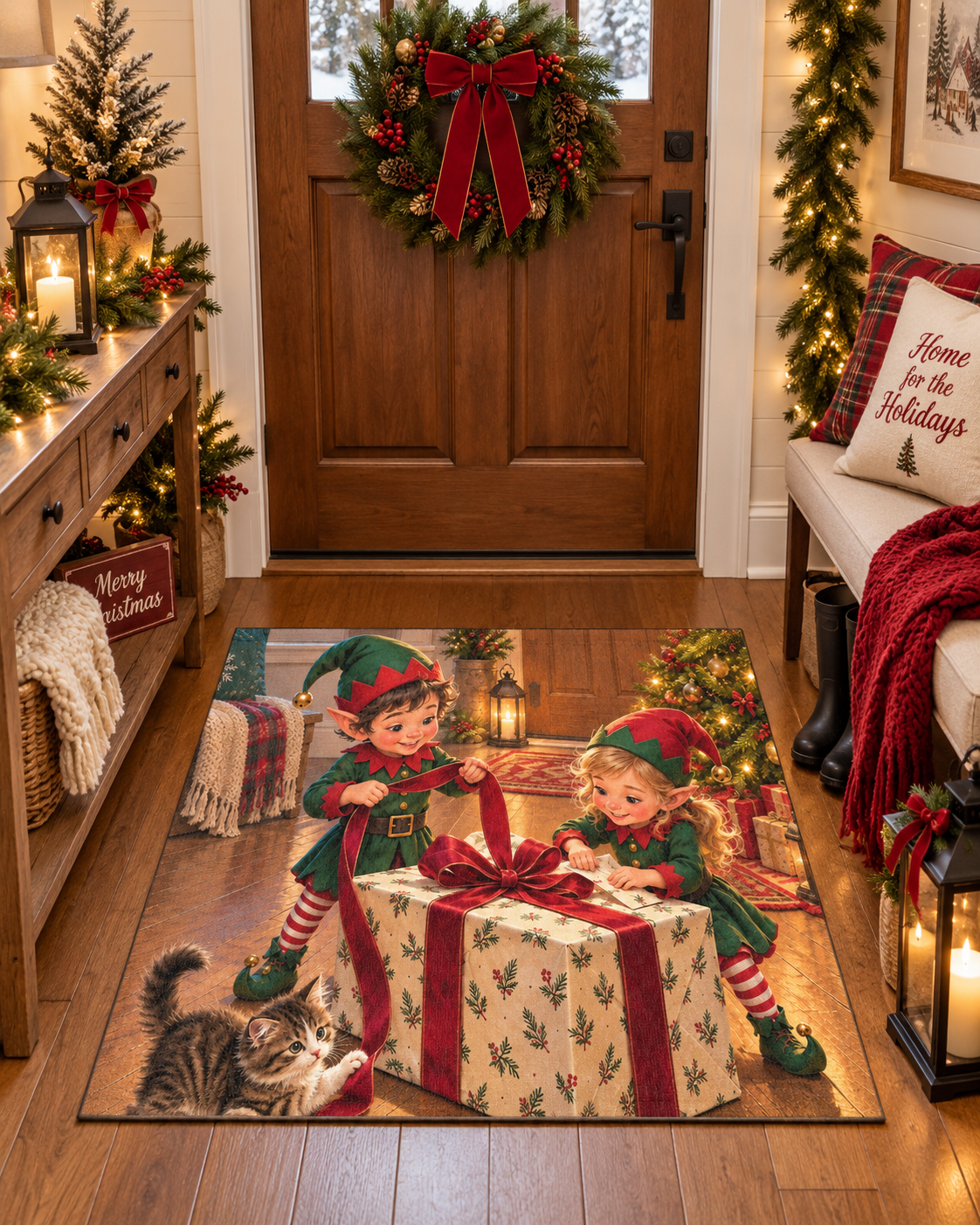 Santa’s Little Helpers Christmas Rug