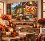 The Little Autumn Bakery Canvas Wall Art