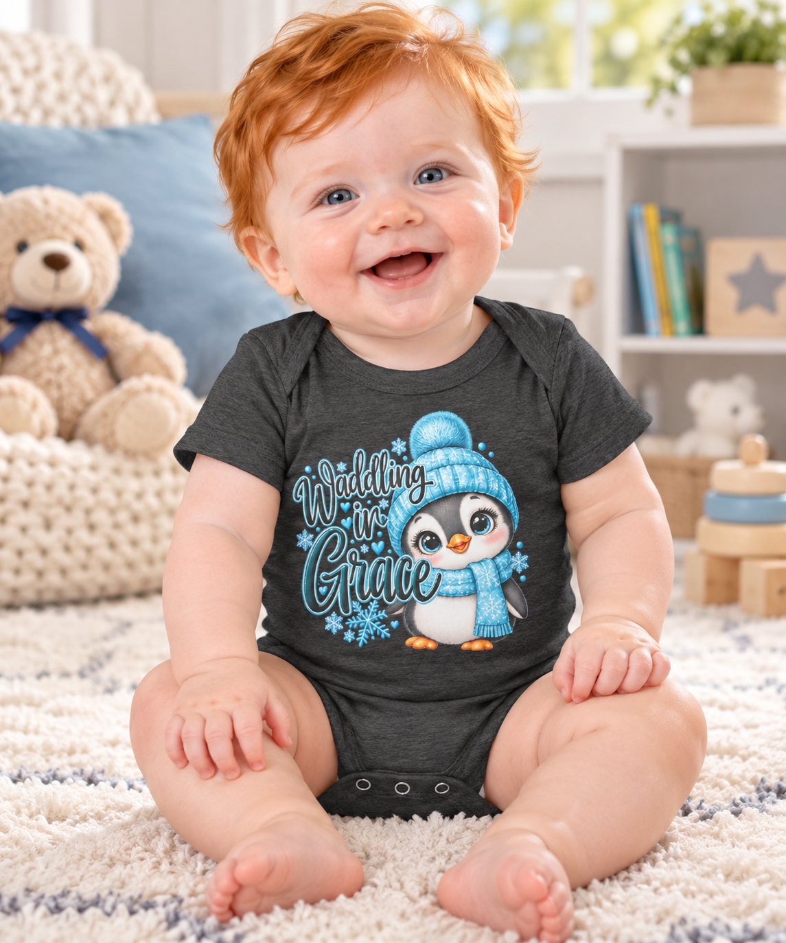 Waddling in Grace Baby Onesie