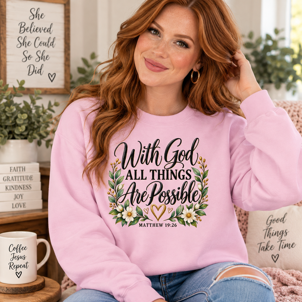 With God All Things Are Possible Sweatshirt